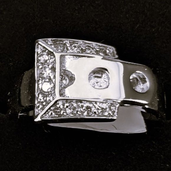 Fashion Jewelry Jewelry - Lady's Belt Buckle Fashion Ring .925 Sterling Silver